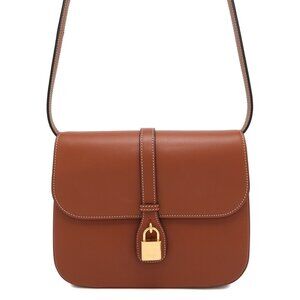 CELINE Brown Leather Shoulder Bag